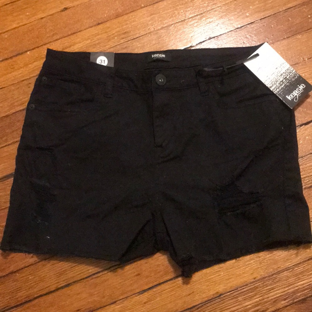 Kenzie Black Denim Shorts